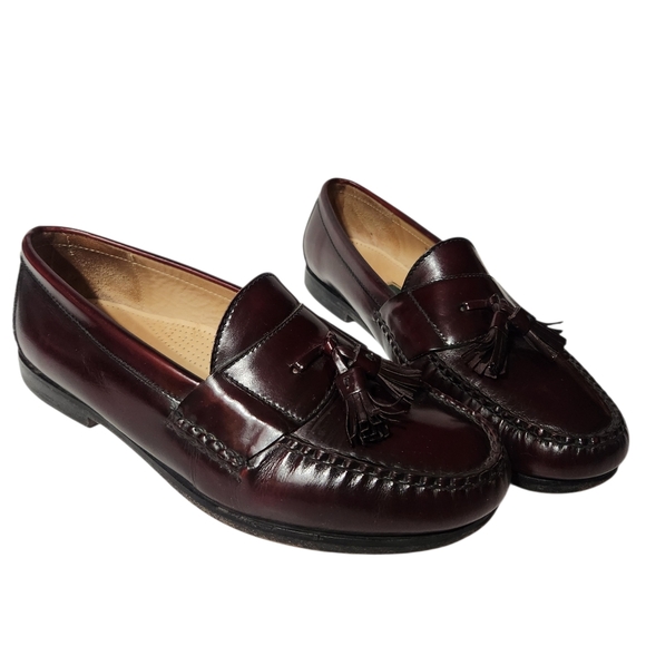 Cole Haan Burgandy Pinch Tassel Moc-Toe Loafers Size 10 - Picture 15 of 15